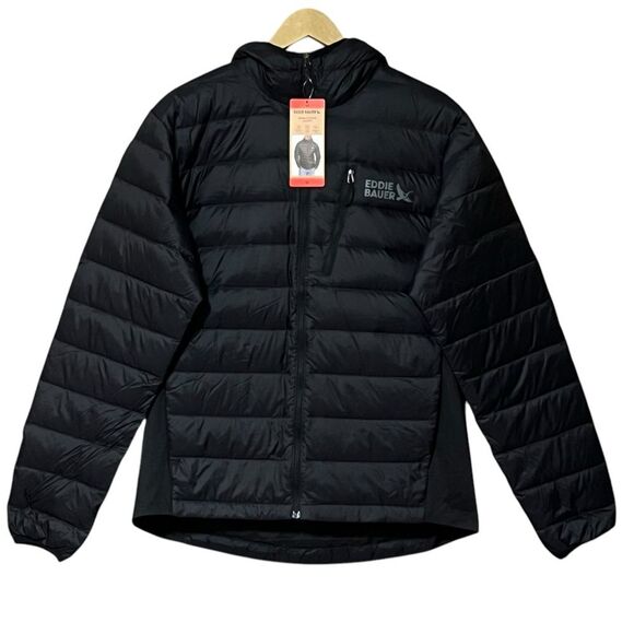 Eddie Bauer Black Puffer Jacket with High Collar and Insulation - Picture 3 of 10